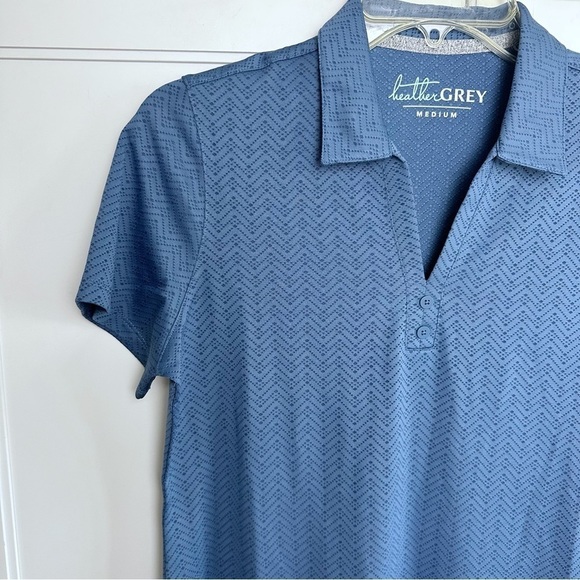 New! Haus of Grey Blue Golf Polo 2 Button Becca Olympic Medium - Picture 4 of 11
